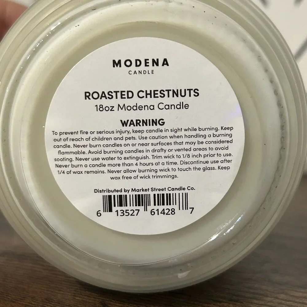 NEW Modena Candle Roasted Chestnuts Limited Soy Candle 18oz Holiday Kitchen
